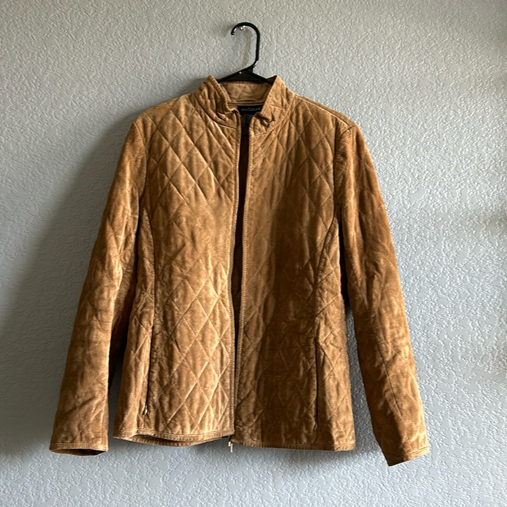 Ann Taylor Leather  Jacket women size  Large